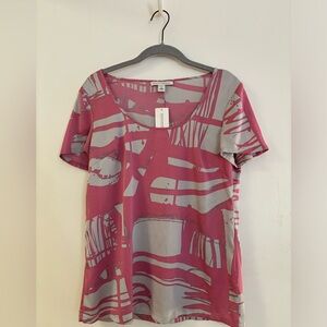 NWT Banana Republic Pink and Grey Silk Top S